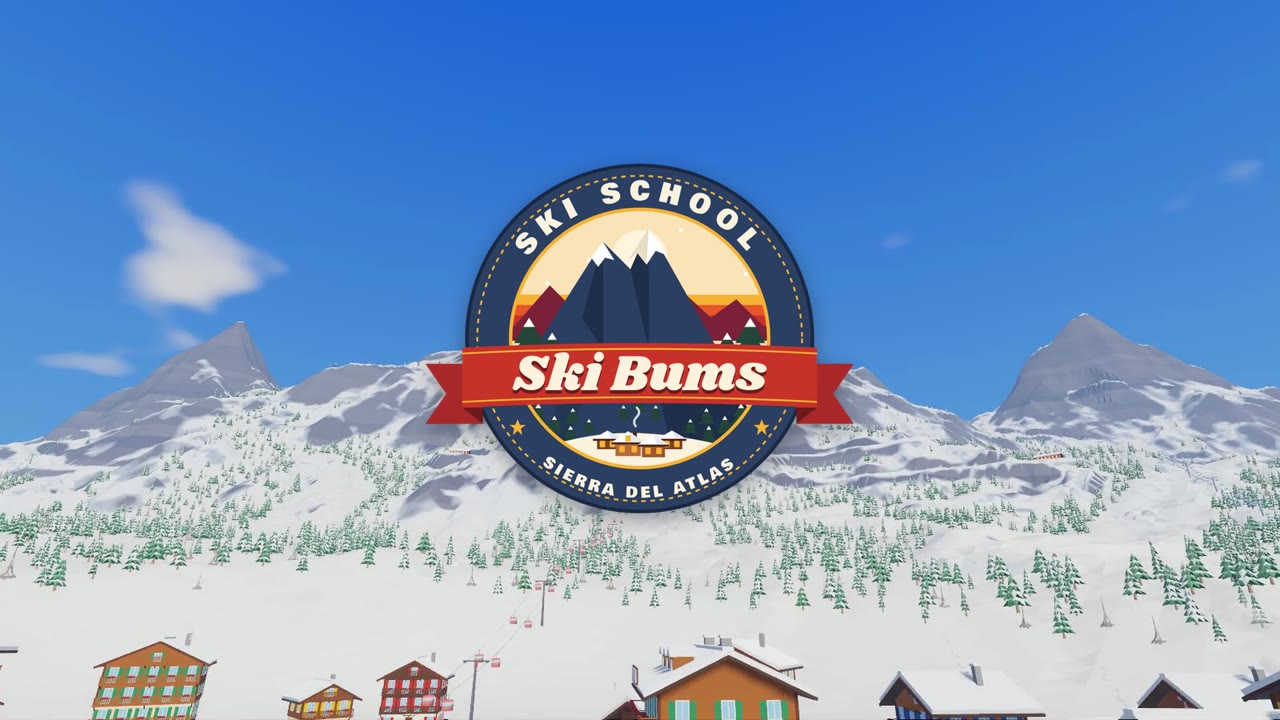 The Ski Bums crest over the Sierra del Atlas and the village of Atlas Station